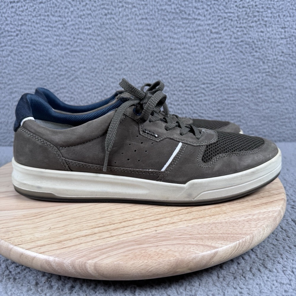 ECCO Jack Shoes Mens EU 45 US 11/11.5 Brown Nubuck Leather Lace Up Casual Office